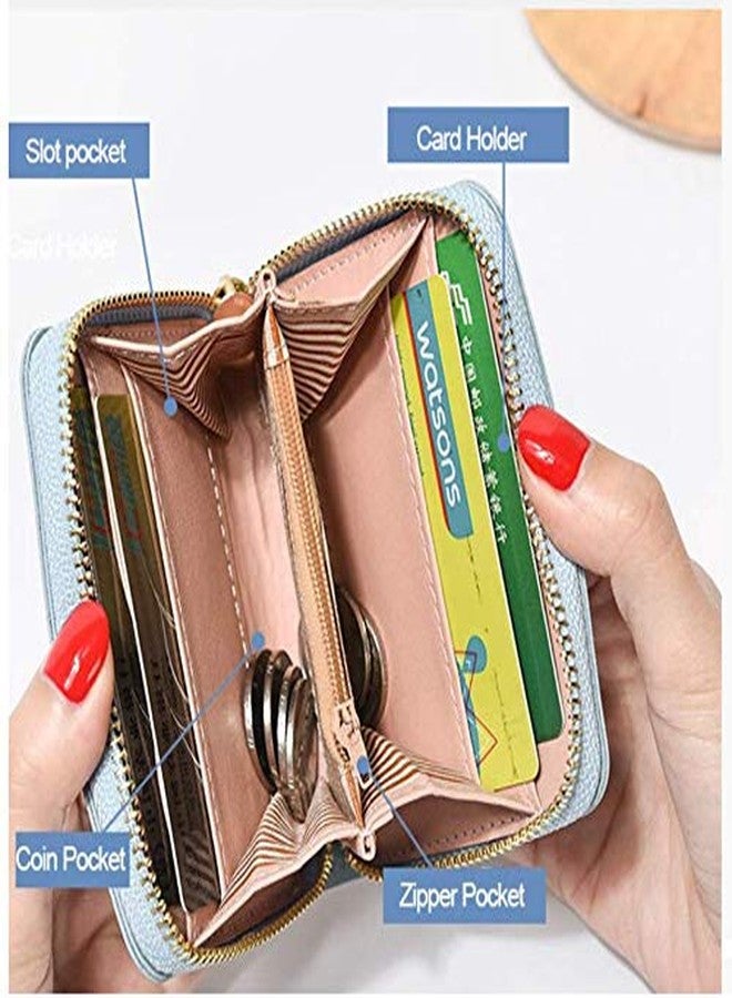 موكا محفظة صغيرة قصيرة من MOCA للنساء والفتيات، لحفظ النقود المعدنية وبطاقات الائتمان والخصم (سكاي) - Image 5